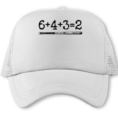 Double Play 6 4 3 2 Vintage Baseball Math Softball Player Premium Tri-Blend Trucker Cap - Sportilla