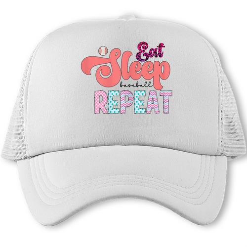 Eat Sleep Baseball Repeat Baseball Moms Trucker Cap - Sportilla