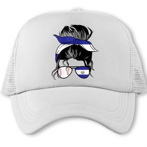 El Salvador Baseball Mom Salvador Baseball Girl Trucker Cap - Sportilla