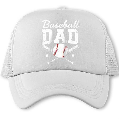 Fathers Cute Vintage Baseball Dad Sport Lovers Batter Player Raglan Baseball Tee Trucker Cap - Sportilla