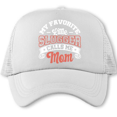 My Favorite Little Slugger Calls Me Mom Proud Baseball Mom Trucker Cap - Sportilla