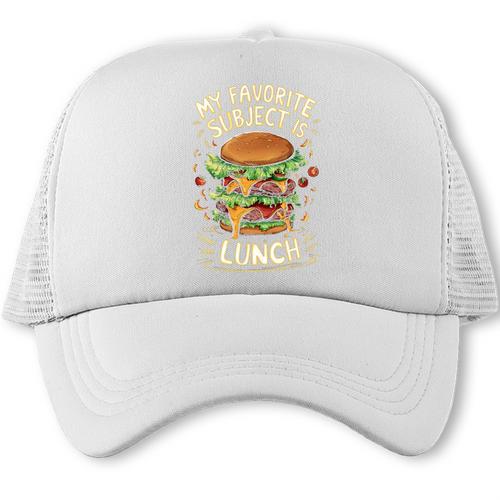 My Favorite Subject Is Lunch Hamburger Back To School Premium Tri-Blend Trucker Cap - Savourry