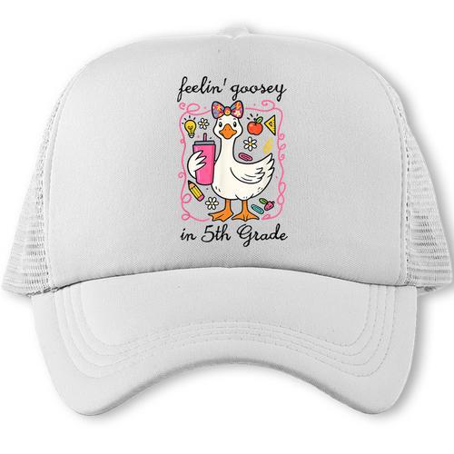 Feeling Goosey In 5th Grade Silly Goose Back To School Trucker Cap - Savourry