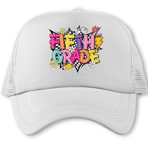 First Day Of School Fifth Grade Back To School Kids Trucker Cap - Savourry