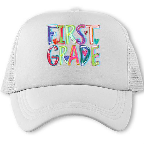 First Grade Back To School Happy First Day Of School Trucker Cap - Savourry