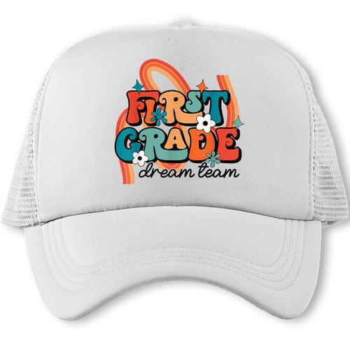 First Grade Dream Team First Day Of 1st Grade Back To School Trucker Cap - Savourry