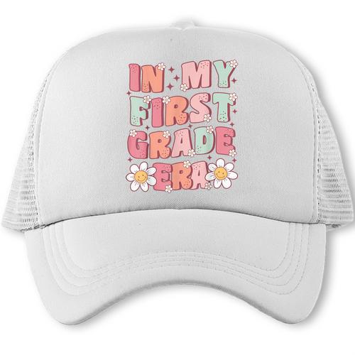 In My First Grade Era Cute Groovy 1st Grade Back To School Trucker Cap - Savourry