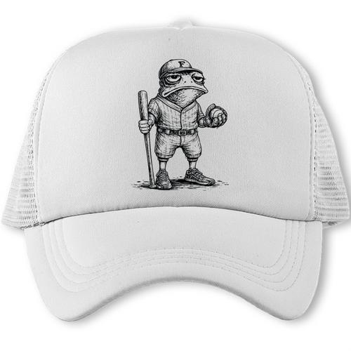 Frog Basketbal Men Women Grumpy Frog Playing Baseball Trucker Cap - Sportilla