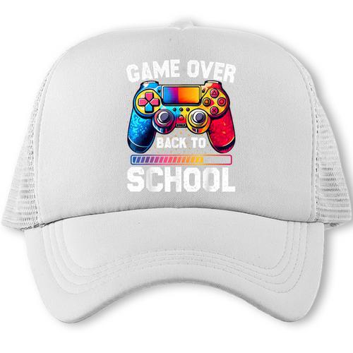 Game Over Back To School Tee Kids First Day School Trucker Cap - Savourry