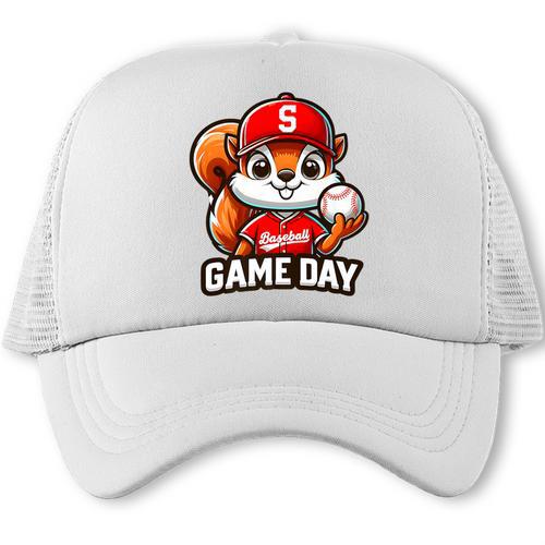 Game Day Baseball Dad Baseball Mam Father's Day Premium Trucker Cap - Sportilla