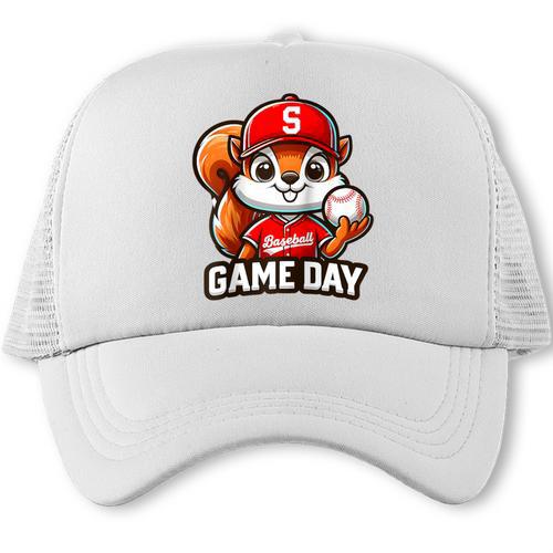 Game Day Baseball Dad Baseball Mam Father's Day Raglan Baseball Tee Trucker Cap - Sportilla