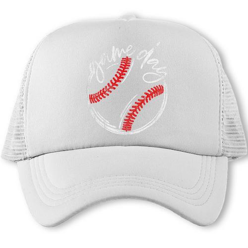 Game Day Baseball Baseball Lovers Softball Life Mom Premium Tri-Blend Trucker Cap - Sportilla