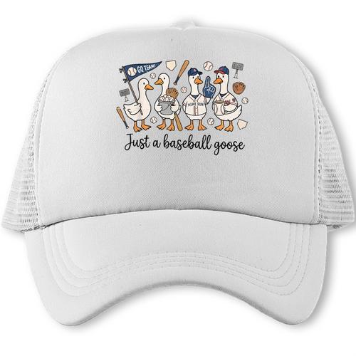 Game Day Just A Baseball Goose Cute Duck Team Sports Trucker Cap - Sportilla