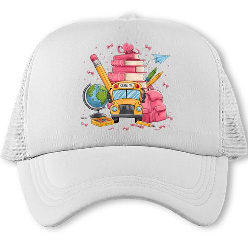 Girls Cute Pink Bows Coquette Aesthetic Back To School Trucker Cap - Savourry