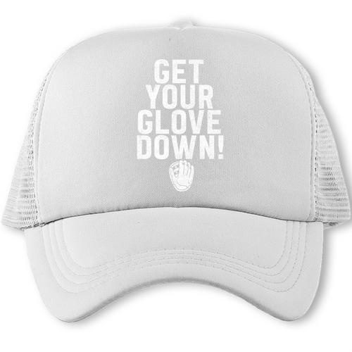Get Your Glove Down Baseball Dad Fathers Day Premium Tri-Blend Trucker Cap - Sportilla