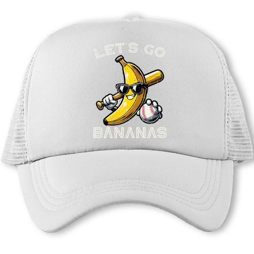 Lets Go Bananas Baseball Retro Sports Boys Kids Men Youth Premium Tri-Blend Trucker Cap - Sportilla