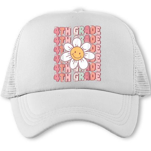 Groovy 4th Grade Back To School First Day Of Fourth Grade Trucker Cap - Savourry