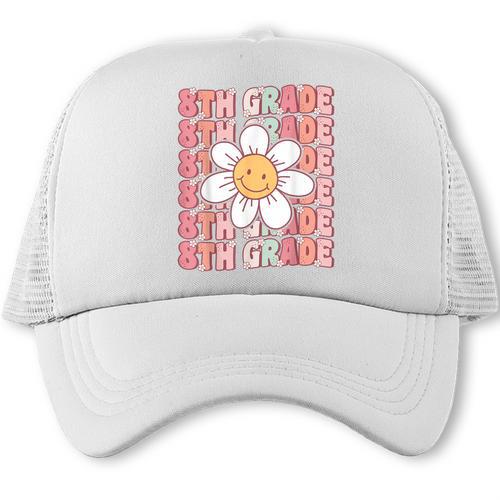 Groovy 8th Grade Back To School First Day Of Eighth Grade Trucker Cap - Savourry