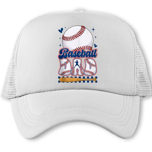 Groovy Baseball Dad Daddy Father Happy Fathers Day Men Guys Trucker Cap - Sportilla