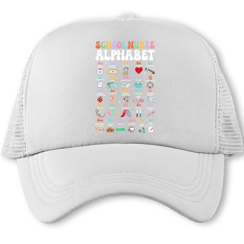 Groovy Cute ABC School Nurse Alphabet Back To School Women Trucker Cap - Savourry