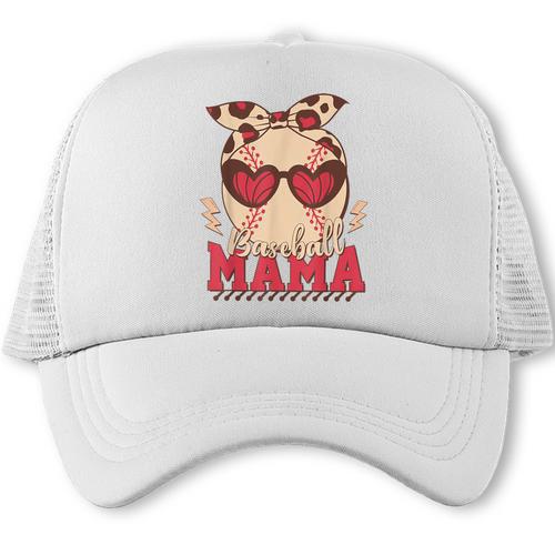 Heart Glasses Baseball Mama Baseball Mom Mother's Day Trucker Cap - Sportilla