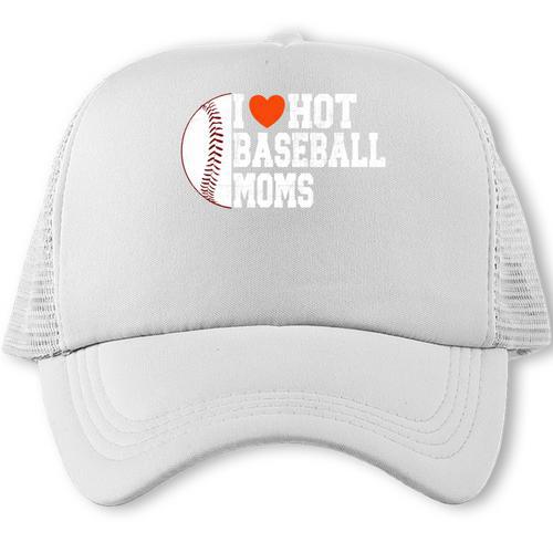 I Heart Hot Baseball Moms Trucker Cap - Sportilla