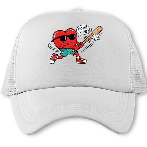Heart Valentines Day Baseball Men Boys Kids Teens Trucker Cap - Sportilla