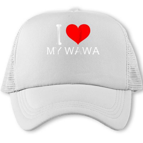 I Heart My Wawa Raglan Baseball Tee Trucker Cap - Sportilla