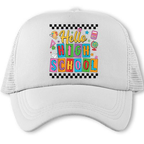 Hello Highshool First Day Of School Back To School Boy Girls Trucker Cap - Savourry