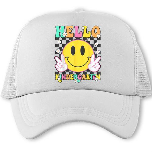 Hello Kindergarten Smile Face Back To School Girl Kid Trucker Cap - Savourry