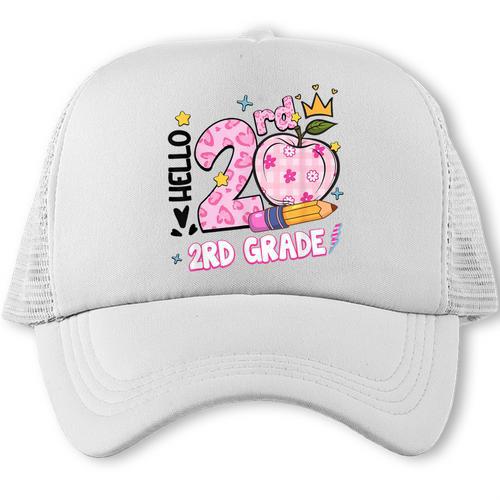 Hello Second 2nd Grade Leopard Tie Dye Girl Back To School Trucker Cap - Savourry
