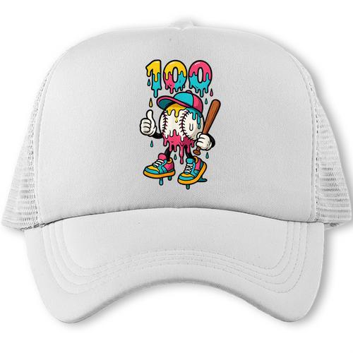 Ice Cream Drip Baseball Party 100 Days Of School Teacher Trucker Cap - Sportilla