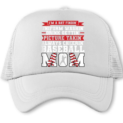 I'm a Bat Findin Washin' Baseball Mom Baseball Trucker Cap - Sportilla