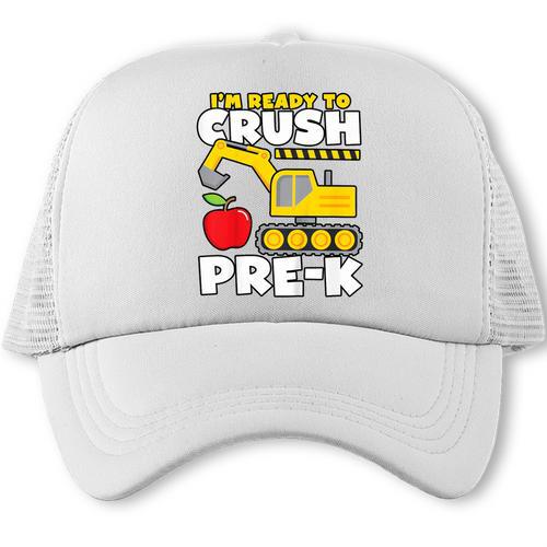 I'm Ready To Crush Pre-K Excavator Back To School Boys Trucker Cap - Savourry