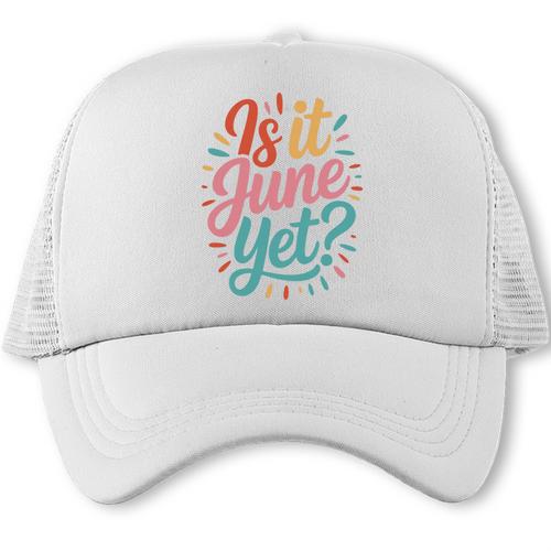 Is It June Yet Back To School Student Groovy Kids Premium Tri-Blend Trucker Cap - Savourry