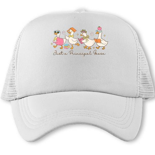 Just a Principal Goose Back To School Silly Goose Principal Trucker Cap - Savourry