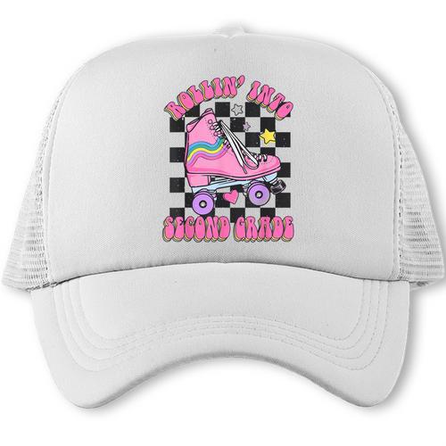 Kids Back To School Skating Rollin Into Second 2nd Grade Trucker Cap - Savourry