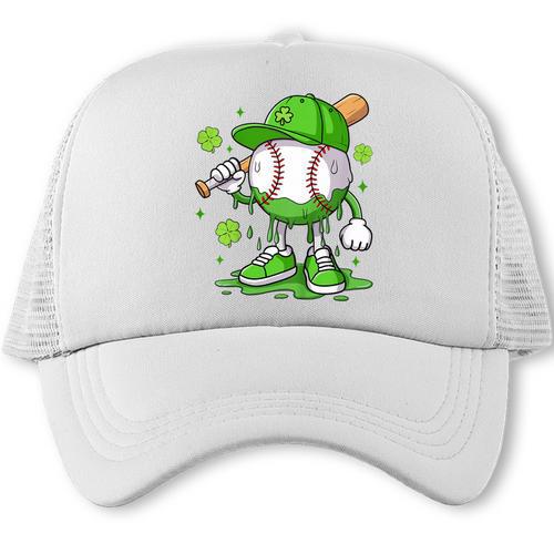 Kids Boys Happy St Patricks Day Kids Baseball Ice Cream Drip Trucker Cap - Sportilla