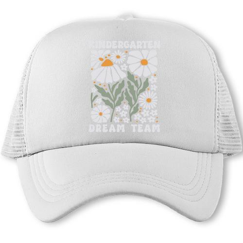 Kindergarten Dream Team First Day Back To School Boho Flower Performance Trucker Cap - Savourry