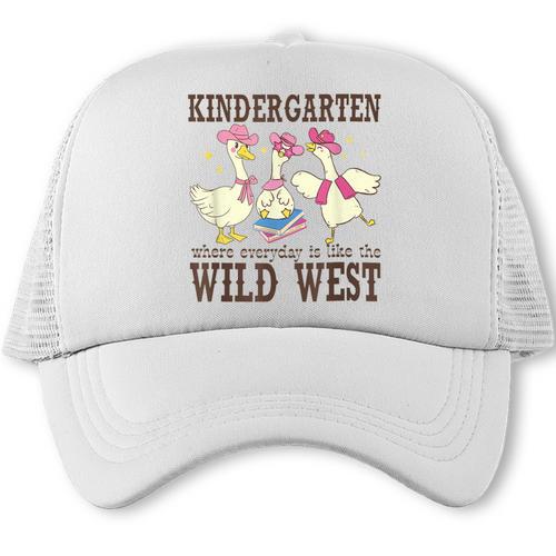Kindergarten Wild West Goose Cowboy Goose Back To School Trucker Cap - Savourry