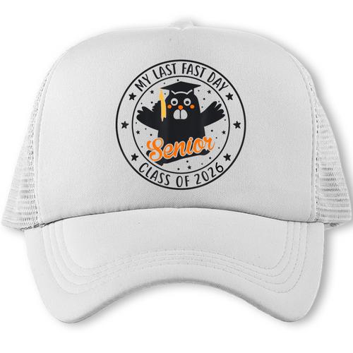 My Last First Day Senior 2026 Cat Back To School Cool Class Trucker Cap - Savourry