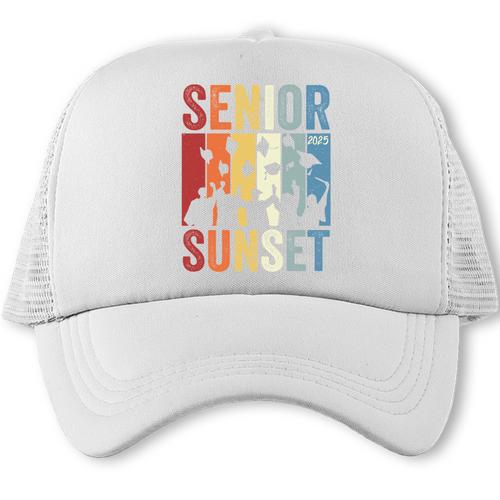 Last First Day Senior Sunset Class Of 2025 Back To School Performance Trucker Cap - Savourry