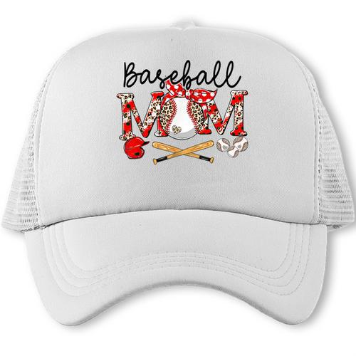 Leopard Baseball Mom Game Day Vibes Mother's Day Trucker Cap - Sportilla