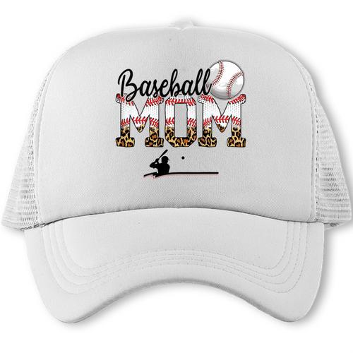 Leopard Baseball Mom Mama Mommy Sport Trucker Cap - Sportilla