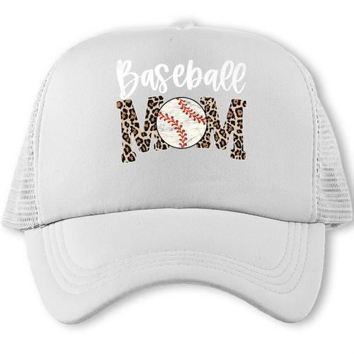 Leopard Baseball Mom Baseball Mama Retro Cute Mother's Day Premium Trucker Cap - Sportilla