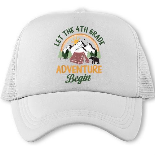 Let The 4th Grade Adventure Begin Camping Back To School Trucker Cap - Savourry