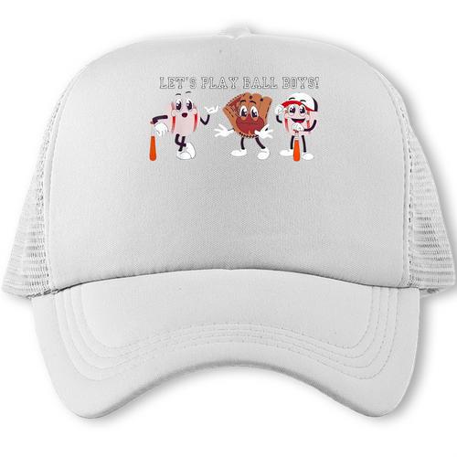 Let's Play Ball Boys Baseball Mom Trucker Cap - Sportilla