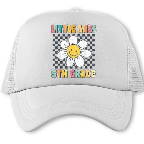 Little Miss 5th Grade Retro Groovy 5th Grade Back To School Trucker Cap - Savourry