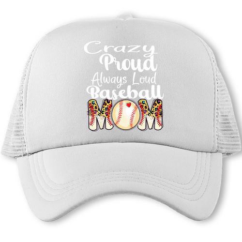 Loud And Proud Baseball Mom Messy Bun 2024 Premium Trucker Cap - Sportilla