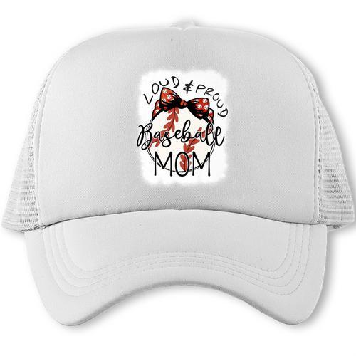 Loud Proud Baseball Mom Mommy Premium Trucker Cap - Sportilla